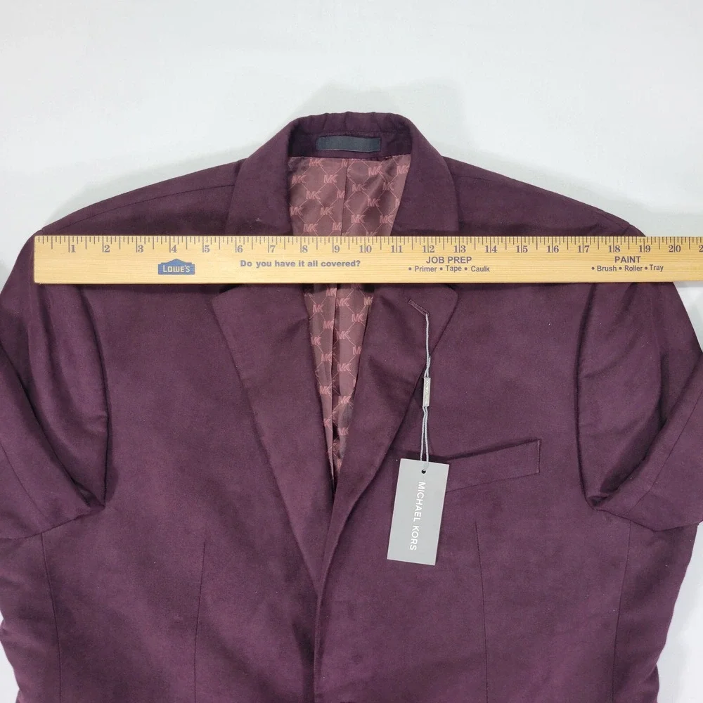 Michael Kors Men's Suede Sport Coat Blazer Two Button KENT Burgundy‎ 42R NEW